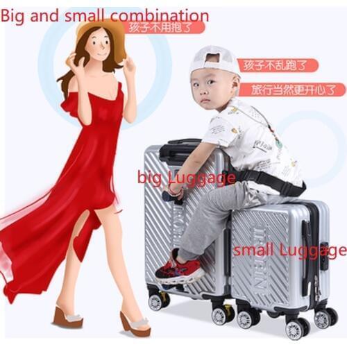 Travel tale Can board can sit suitable for children multifunction PC combination Rolling Luggage Spinner brand Travel Suitcase