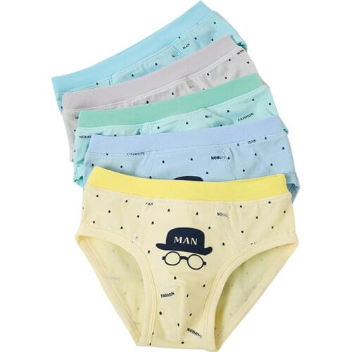 5 Pieces / Lot Boys Briefs Gifts Underpants Childrens Underwear Boy Briefs Baby Cotton Cartoon