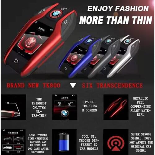 Ultra-Thin Copper-Zinc Alloy Material Modified Boutique Smart Remote Key Case W/ LCD Screen for BMW Mercedes-Benz Buick Audi