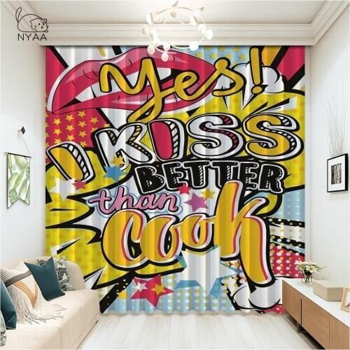 Street Art Graffiti Print For Fashion Curtain Hotel Curtains For Kitchen Ready French Window Curtains On The Door Micro Shading