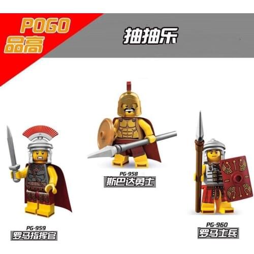 Viking Warrior Knights Rome Commander Fighters Theoden Army Weapon Armor Building Blocks Figures Heads For Kids Childrens toys