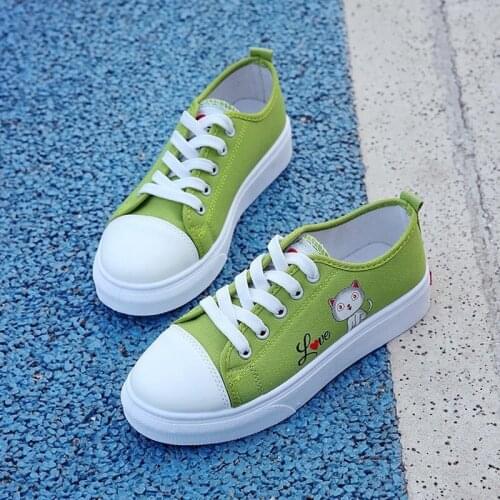 Autumn Animal Cat Print Shoes Women Flat Platform Sneakers Womens Tenis Feminino Casual Female Summer Canvas Flats Zapatos Mujer