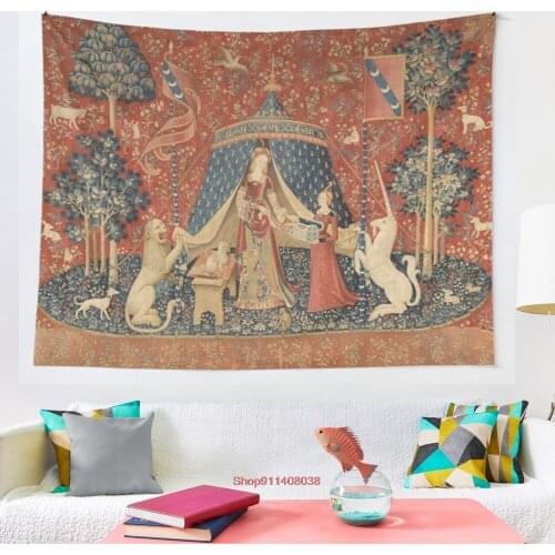 The Lady With A Unicorn tapestry Wall Tapestry Wall Hanging Wall Decor Blanket Bedding Curtain Throw