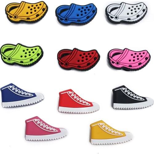 1PCS New Arrival Cartoon Shoes Charms Hole Slipper Icon Accessories For DIY Graden Shoe Cute Croc Buckles Kids Party Gifts