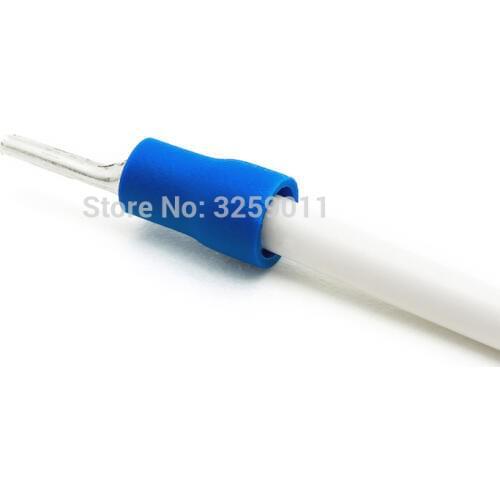 1PCS Wire Ferrules Crimp Connectors Pic-Shaped Pre-Insulating Terminal Type TZ-JTK PTV 2-10 16-14 AWG Blue