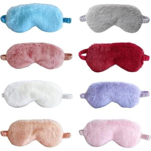 1PC Silk Love Cloud Eye Cover Rabbit Plush Sleeping Mask Super Soft Plush Eye Masks Eyepatch Cartoon Nap Eye Shade Blindfold
