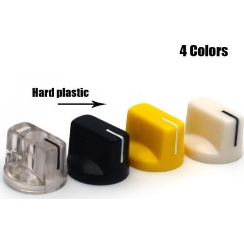 10pcs/Lot 6.4mm Shaft Guitar Effects Pedal Pointer Knob 1/4" Shaft Screw- 4 color