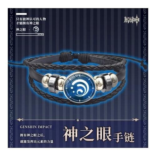 2021 NEW Anime Genshin Impact Eye of Wind Fire Thunder And Water Bracelets Chain Jewelry Men Women Wristband Britbday Xmas Gift