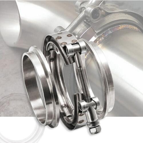 3'' Inch SS304 V-Band Clamp Stainless Steel M/F 3 v band Turbo Exhaust Downpipe
