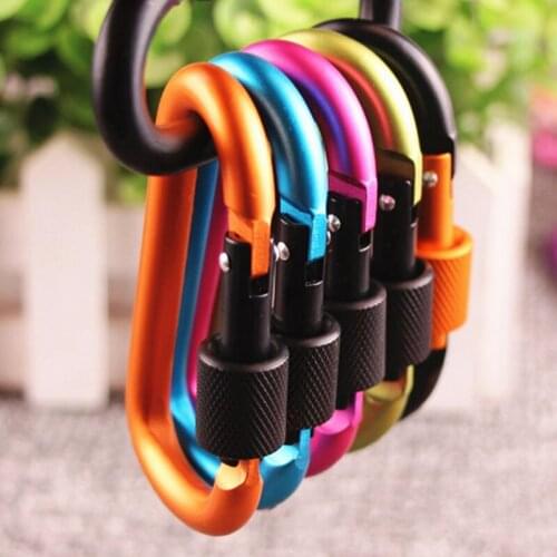 4PCS Durable Outdoor Carabiner Travel Kit Camping Equipment Alloy Aluminum Survival Gear Camp Mountaineering Hook Wholesale