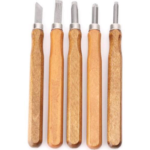 5pcs/set Art Wood Hand Carved Chisels Tool Set DIY Woodworking Carving Knife