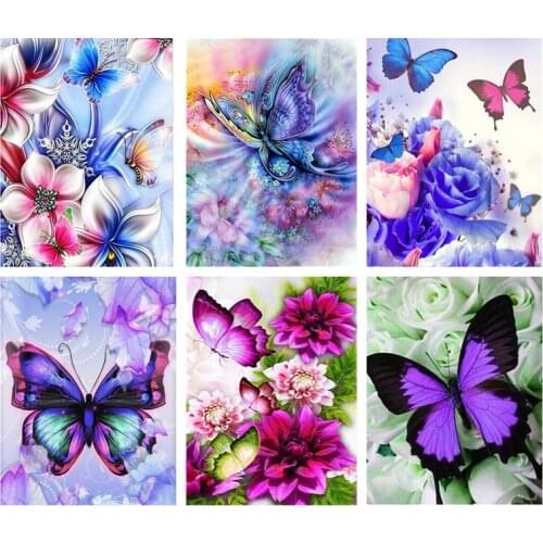 5D Diamond Painting Butterfly Series Diamond Canvas Painting Butterfly Picture Cross Stitch Animal Mosaic DIY Home Decor Gift