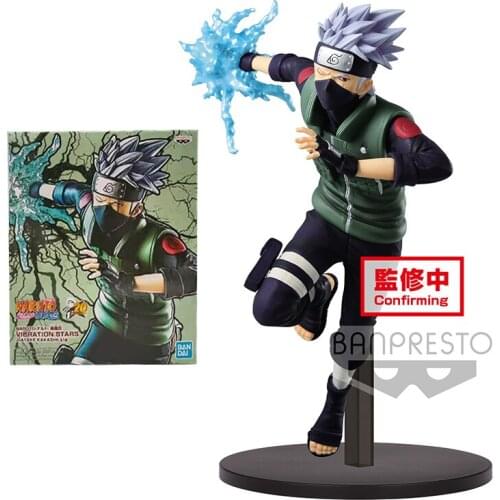 Bandai Naruto Vibration Stars Hatake Kakashi Garage Kit Pvc Assembly Model Western Animiation Action Figure Kids Toys