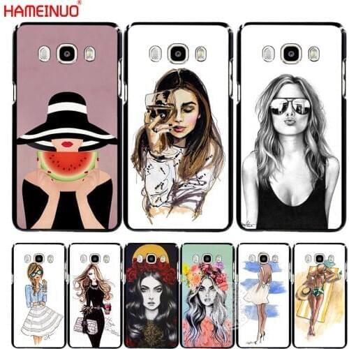 HAMEINUO fashion girl with wine cup cover phone case for Samsung Galaxy J1 J2 J3 J5 J7 MINI ACE 2016 2015