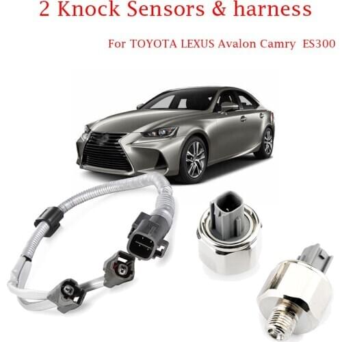 2 pcs Knock Sensor with Harness Kit Set for 94-99 Lexus Toyota 3.0L Camry ES300 89615-12090 8961512090 89615-12050 8961512050
