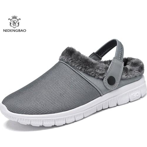 Home Soft Slippers For Men Winter Furry Short Plush Man Slippers Non Slip Bedroom Women Slippers Casual Couple Indoor Shoes