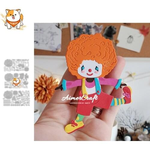 Joker Clown April fools day Metal Cutting Dies Scrapbooking Stencil DIY Embossing Craft Die Cuts Card Making New Dies For 2021