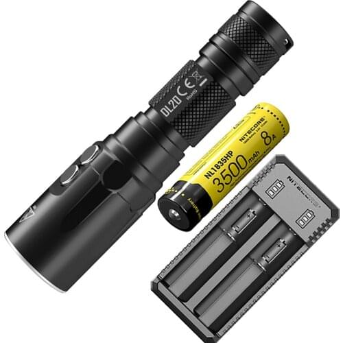 NITECORE DL20 Dive Flashlight XP-L HI V3 LED max 1000LM throw 223 meter outdoor torch 100m waterproof Submersible Diving Light