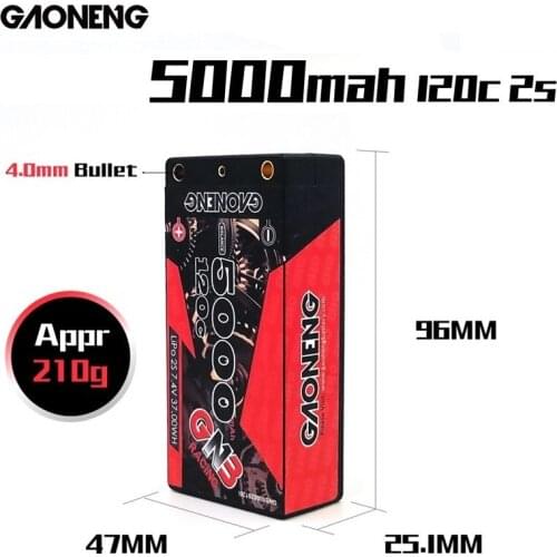 GNB 5000mAh 7.4v 120C PLUS LiPo Battery For Remote Control Car Racing Spare Parts With Shell Upgrade LiHV 2S Battery