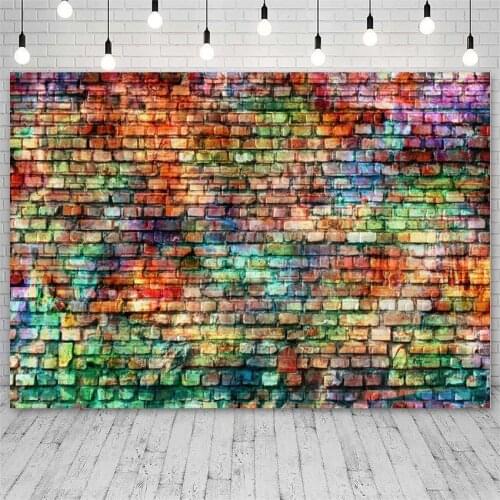 Art Painting Photography Backdrops Bright Colorful Brick Wall Theme Photo Studio Background Newborn Baby Portrait Photoshoot