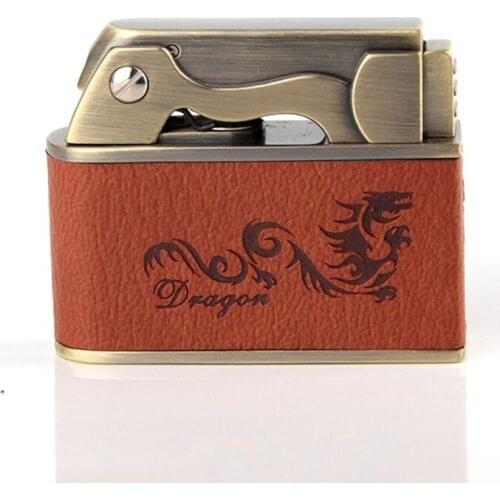 Leather Printing Classic Retro Boutique Gift Kerosene Lighter Smoking Accessories for Weed Gadgets for Men Good Gift for Men