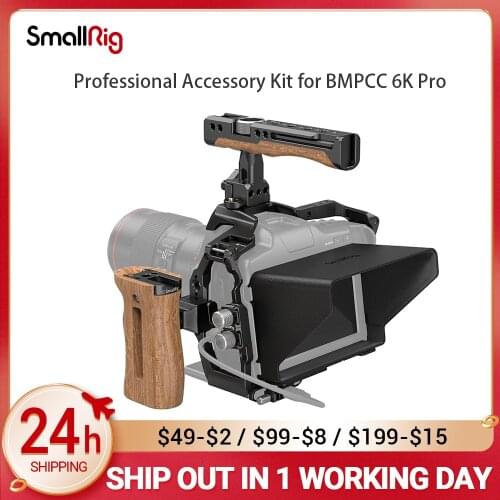 SmallRig Professional Full DSLR Camera Cage Rig +Top Handle Cage Kit with Cold Shoe Mount Camera Set for BMPCC 6K Pro 3299