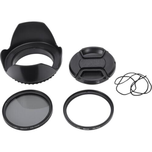 CPL UV Filter Kit 58mm for Canon EOS 700D 100D 600D 1200D Lens Hood Cap