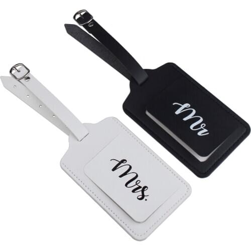 Leather Suitcase Mr Mrs Luggage Tag Label Bag Pendant Handbag Portable Travel Accessories Name ID Address Tags LT40