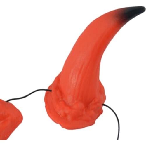 Red Devil OX Horns on Headband Ladies Halloween Fancy Dress Party Headwear