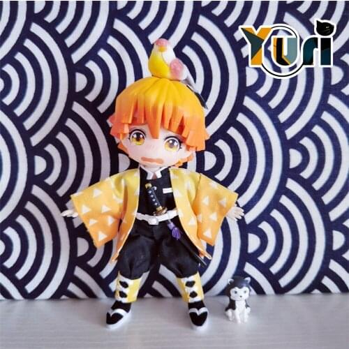 Demon Slayer Kimetsu No Yaiba Agatsuma Zenitsu Handmade OB11 1/12 BJD Doll Clothes Outfit Toy Clothing Cosplay Gift Limit C