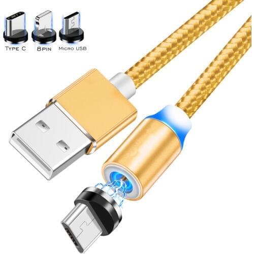 For Samsung Galaxy S10 S10e S9 S8 Plus Note 9 8 A10 A20 A30 A40 A50 Fast Charging Magnetic Mobile Phone USBC Type-C Cable