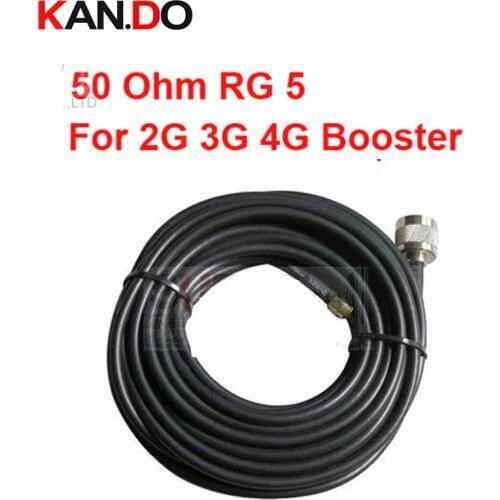 Copper 50-5 Coaxial Cable for booster 3G and 4G ,50Ohm RG 5 cable,5 Meters N connectors transmission cable signal booster cable