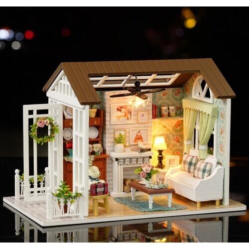 Diy Doll House Miniature Dollhouse Kit Furniture Model European Style Christmas Goods New Year Gift Toys For Children Wood House