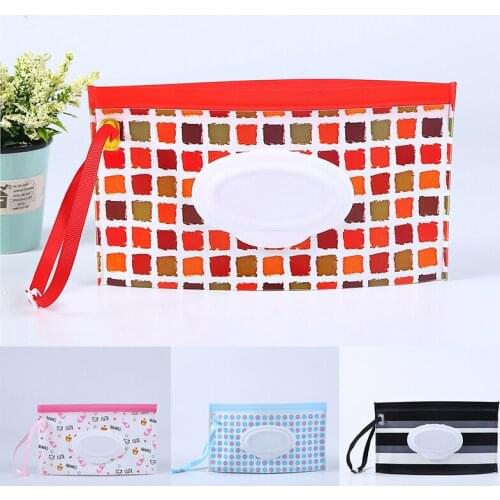 Reusable Cleaning Wipes Case Portable Clamshell Household Case Eco-friendly Plastic Wet Wipe Bag Wipes Container Cartoon Pattern