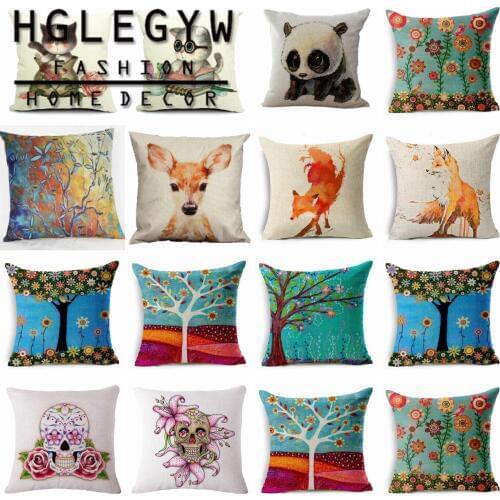 Fashion Home Pillow Case Throw Pillowcase Cotton Linen Printed Pillow Covers For Office Home Textile