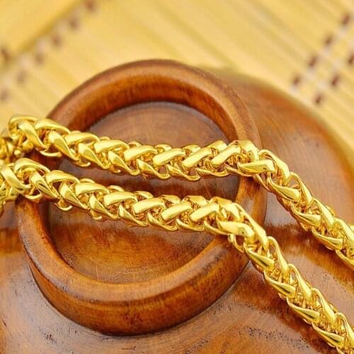 Hip Hop Mens Chain Yellow Gold Filled Thick Necklace Chain