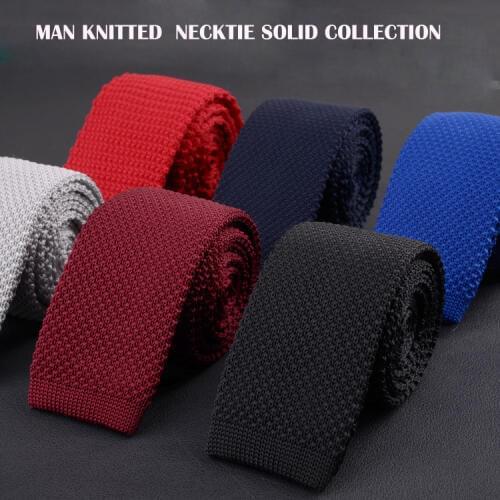 NEW 2018 Mens Suits Knit Tie Plain Necktie For Wedding Party Tuxedo Striped Woven Skinny Gravatas Cravats Accessories