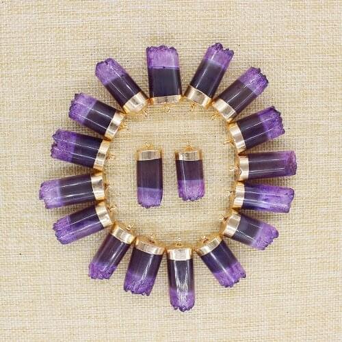 Wholesale! Natural stone, amethyst teeth, mineral restorations, pendants can be used to make DIY jewelry, 6 necklaces