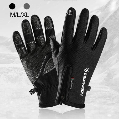 Waterproof Winter Cycling Men Gloves Touch Screen Windproof Ski Bicycle Outdoor Thermal Motorcycle Women Nonslip Agraffe Gloves