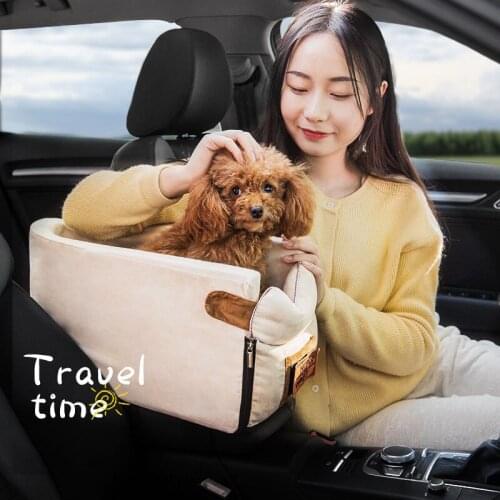 Portable Pet Carriers Car Central Control Carrier Bag For Small Dogs Kittens Safety Car Armrest Box Booster Kennel Pet Supplies