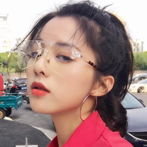 Transparent 7 Color Frameless Sunglasses Women Men Clear lens Glasses Irregular Polygon Sun Glasses New Eyewear Accessories