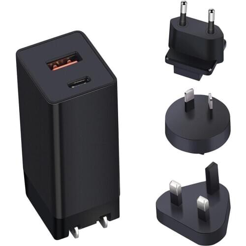 QC 4.0 PD 3.0 Type-c USB Dual Ports 65W Fast Charging Phone Charger Adapter For iPhone 11 Pro HUAWEI P30 Pro Xiaomi Mi 9 Samsung