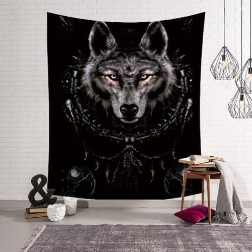 Modern Fashion Wall Hanging Tapestry Owl Wolf 3D Printed Wall Colth Tapestries Polyester Living Room Decor Drop Shipping