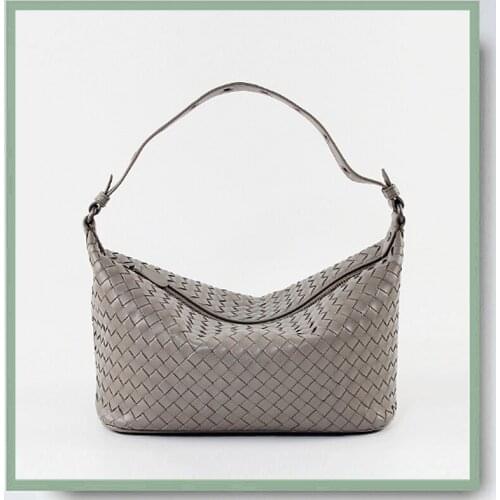 Bags Women Simple Design 100% Sheepskin Weave Pigskin Lining 4 Colors Underarm Bag High Quality Hand-made Classic Handbags