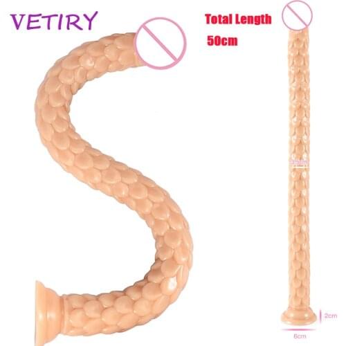 VETIRY 50cm/19.6inch Super Long Dildo Scales Fake Penis Sex Toys for Women Female Masturbation Vaginal Anal G-spot Stimulate