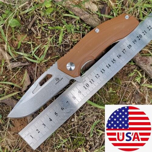 Tactical Knife D2 Blade G10 Handle Pocket Folding Knives EDC Tool - Good for Hunting Camping Survival Outdoor and Everyday Carry