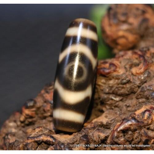 Ultra Energy Tibetan Top Old Agate Cinnabar Dots Lotus 3 Eye totem dZi Bead 5A L LKbrother Saurces Top Quality Garrentee