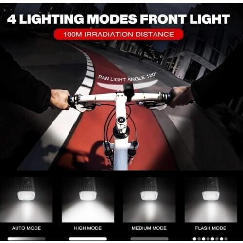 Bike Light Set USB Rechargeable Bicycle Front Headlight Back Taillight 4 Light Modes for Men Women Kids Road Mountain Cycling