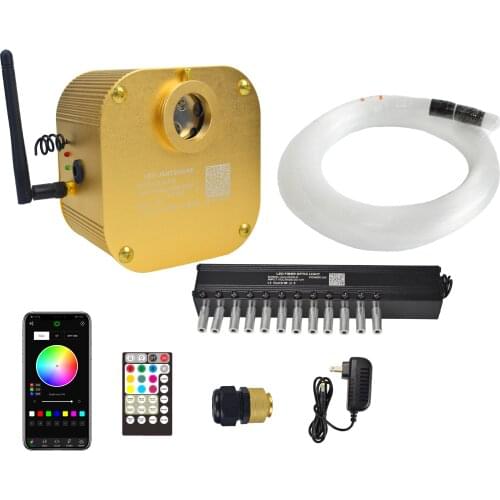 Fiber Optic Light Meteor TWINKLE Effect RGBW Smart APP RF Control LED Fiber Optic car star sky ceiling kit