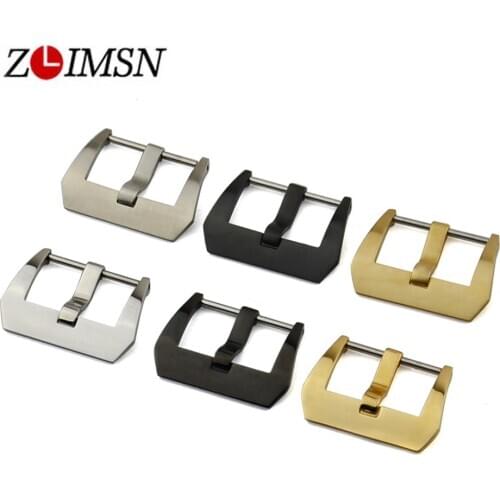 ZLIMSN 10PCS Watch Buckle Silver Black Gold Color Screw-in Watchband Metal Buckles Replacement 18 20 22 24 26mm Relojes Hombre